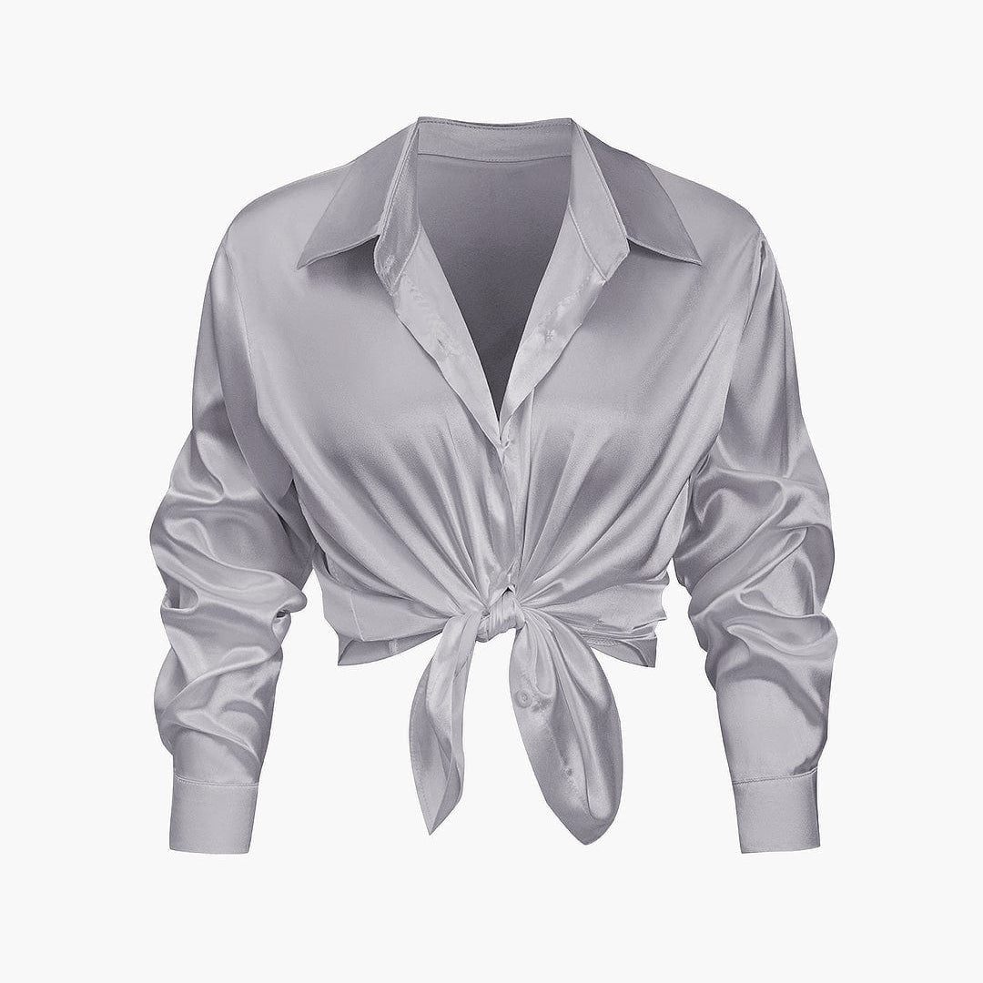 Florentine | Elegantní Halenka s Dlouhým Rukávem z Saténu