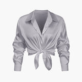 Florentine | Elegantní Halenka s Dlouhým Rukávem z Saténu