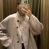 Courtney | Oversized Woljack s asymetrickým zapínáním a velkými kapsami