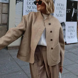 Courtney | Oversized Woljack s asymetrickým zapínáním a velkými kapsami