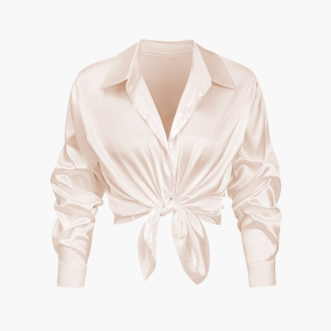 Florentine | Elegantní Halenka s Dlouhým Rukávem z Saténu