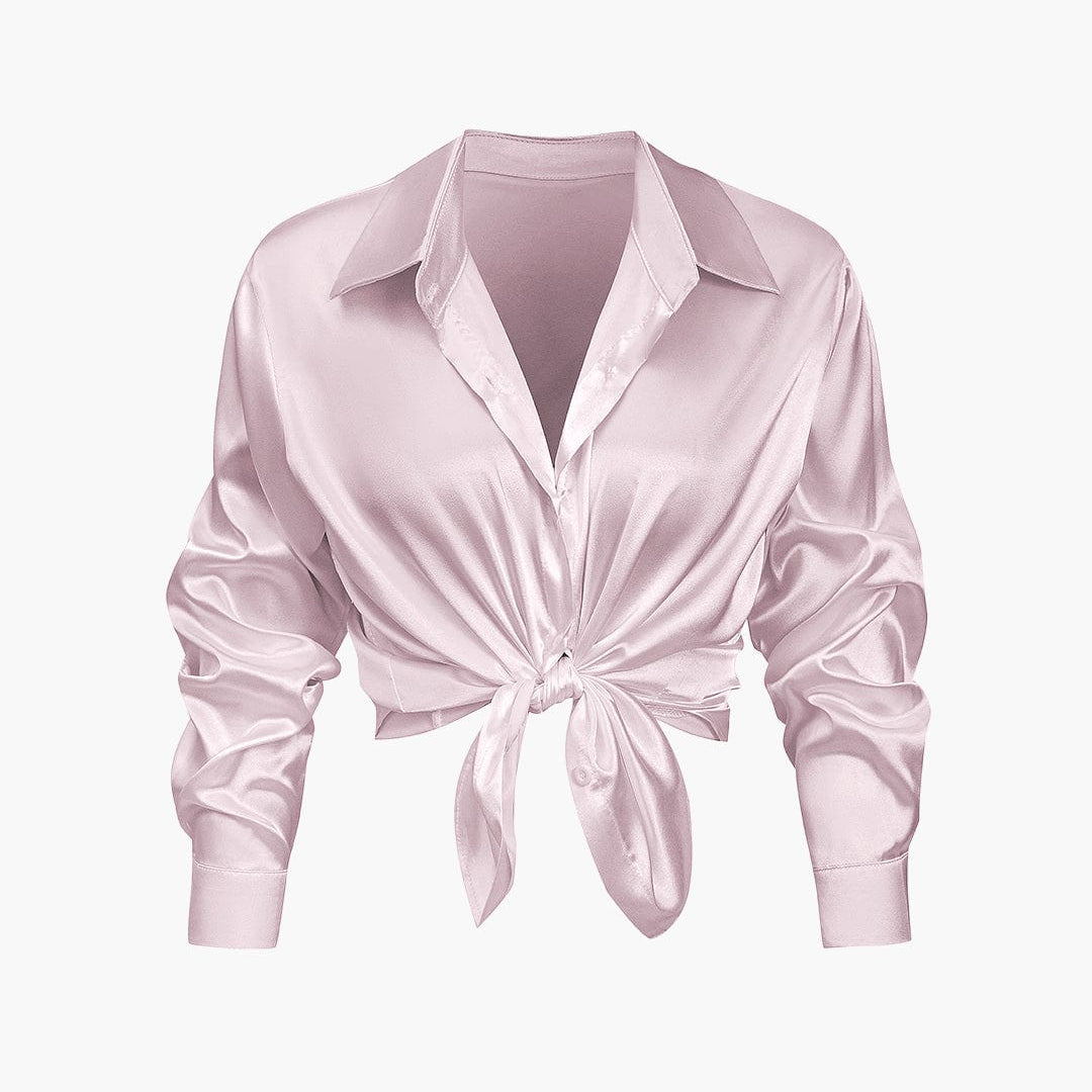 Florentine | Elegantní Halenka s Dlouhým Rukávem z Saténu