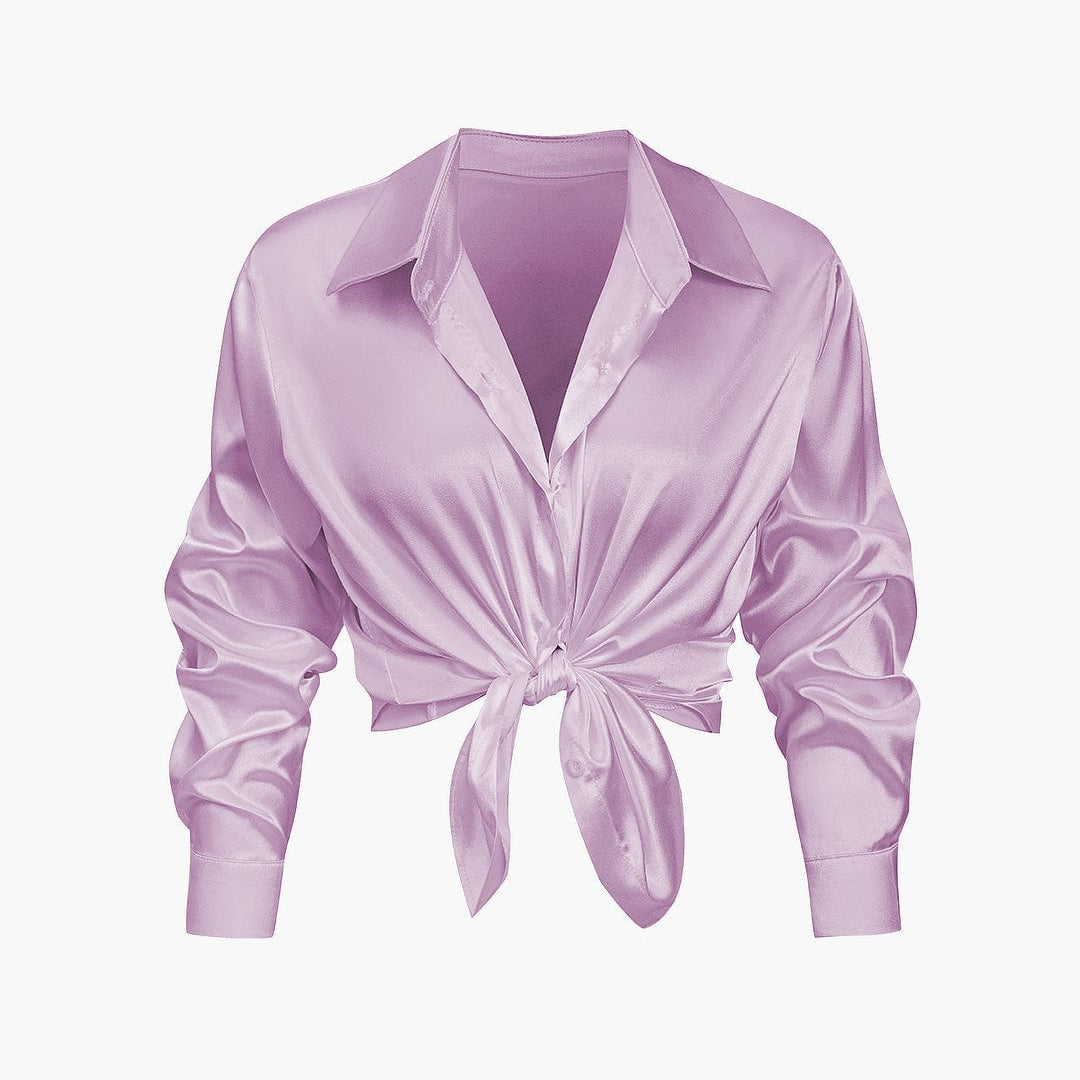Florentine | Elegantní Halenka s Dlouhým Rukávem z Saténu