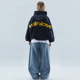 Oversized mikina s potiskem „With Love“